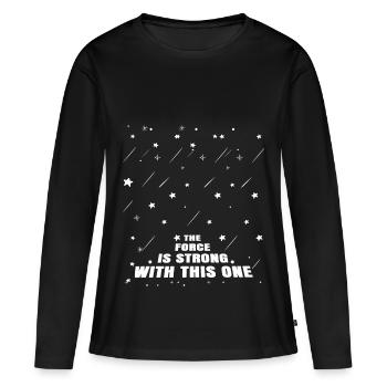 Enceinte cadeau femme enceinte grossesse - T-shirt manches longues Premium bio Femme - noir - Devant - Julia (174cm)
