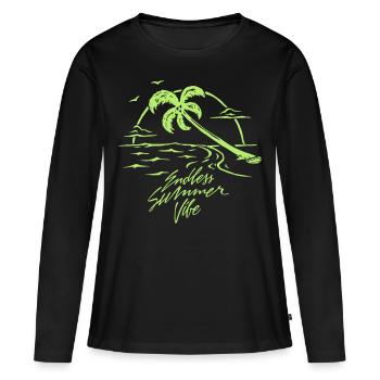 Été sans fin - T-shirt manches longues Premium bio Femme - noir - Devant - Julia (174cm)