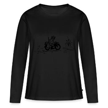 Chasseurs en tournée - T-shirt manches longues Premium bio Femme - noir - Devant - Julia (174cm)
