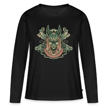 Anubis - T-shirt manches longues Premium bio Femme - noir - Devant - Julia (174cm)
