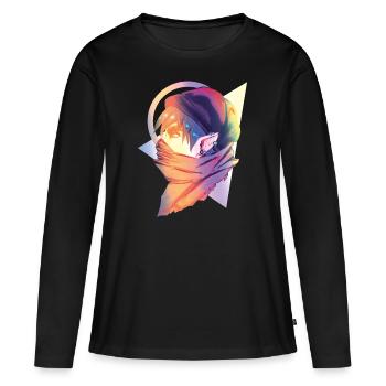 Elf modern - T-shirt manches longues Premium bio Femme - noir - Devant - Julia (174cm)