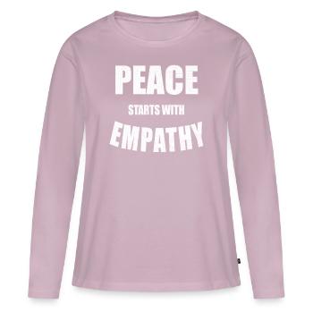 vegan Statement - Frauen Premium Bio Langarmshirt - Altrosa - Vorne - Julia (174cm)