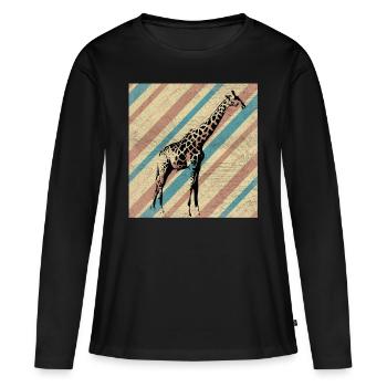 Safari - T-shirt manches longues Premium bio Femme - noir - Devant - Julia (174cm)