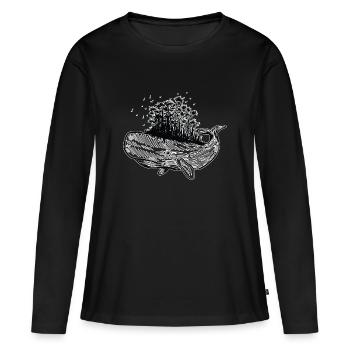 Animaux marins créatures marines - T-shirt manches longues Premium bio Femme - noir - Devant - Julia (174cm)