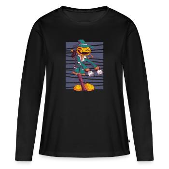 Halloween - Frauen Premium Bio Langarmshirt - Schwarz - Vorne - Julia (174cm)