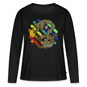 créatures mythiques - T-shirt manches longues Premium bio Femme - noir - Devant - Julia (174cm)