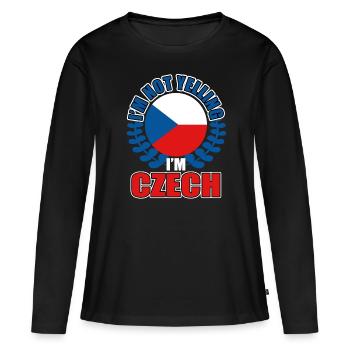 République tchèque - T-shirt manches longues Premium bio Femme - noir - Devant - Julia (174cm)
