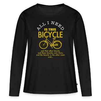 Vélo Vélo Vélo Tour Vélo Vélo - T-shirt manches longues Premium bio Femme - noir - Devant - Julia (174cm)