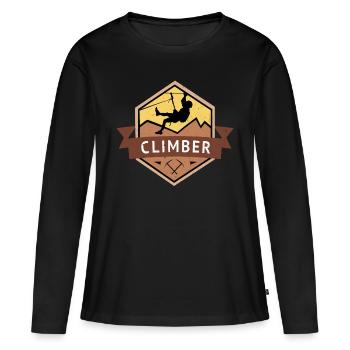 Alpiniste grimpeur grimpeur - T-shirt manches longues Premium bio Femme - noir - Devant - Julia (174cm)
