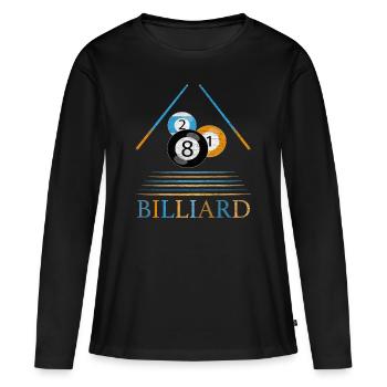 Billard Billardkugel Snooker Queue Billiard 8-Ball - Frauen Premium Bio Langarmshirt - Schwarz - Vorne - Julia (174cm)