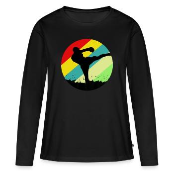 Kickboxen Kampfsport - Frauen Premium Bio Langarmshirt - Schwarz - Vorne - Julia (174cm)