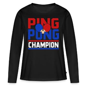 Ping-Pong Ping-Pong Ping ping-pong - T-shirt manches longues Premium bio Femme - noir - Devant - Julia (174cm)