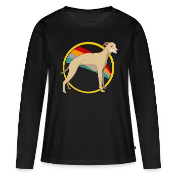 Windhund - Frauen Premium Bio Langarmshirt - Schwarz - Vorne - Julia (174cm)