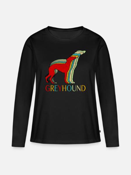 Windhund - Frauen Premium Bio Langarmshirt - Schwarz