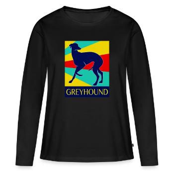 lévrier - T-shirt manches longues Premium bio Femme - noir - Devant - Julia (174cm)