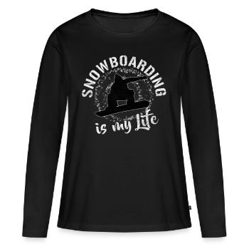 Snowboarding - Frauen Premium Bio Langarmshirt - Schwarz - Vorne - Julia (174cm)