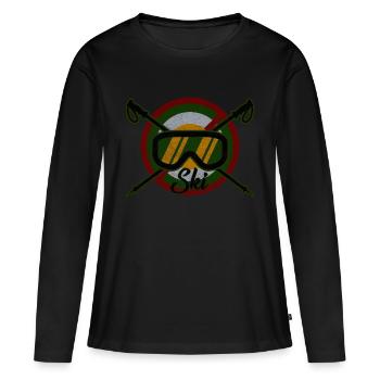 ski - T-shirt manches longues Premium bio Femme - noir - Devant - Julia (174cm)