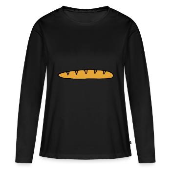 baguette - T-shirt manches longues Premium bio Femme - noir - Devant - Julia (174cm)