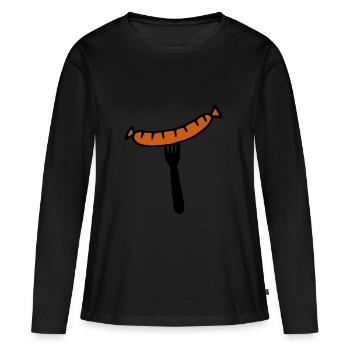 Bratwurst fork - Women's Premium Organic Long Sleeve Shirt - black - Front - Julia (174cm)