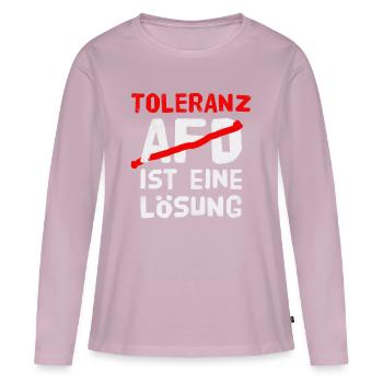 gegen AfD - Frauen Premium Bio Langarmshirt - Altrosa - Vorne - Julia (174cm)