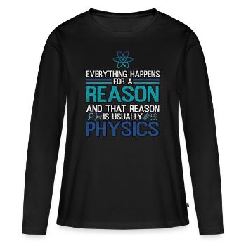 physicist - Women's Premium Organic Long Sleeve Shirt - black - Front - Julia (174cm)