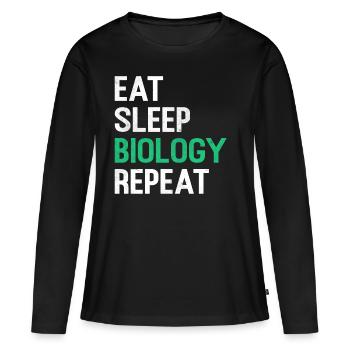 biology - Women's Premium Organic Long Sleeve Shirt - black - Front - Julia (174cm)