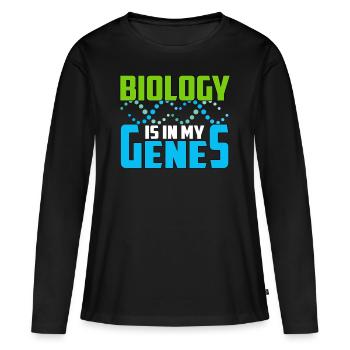 biology - Women's Premium Organic Long Sleeve Shirt - black - Front - Julia (174cm)