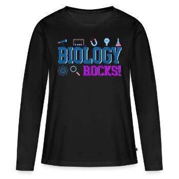 biology - Women's Premium Organic Long Sleeve Shirt - black - Front - Julia (174cm)