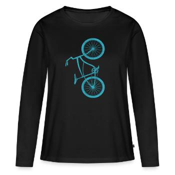 Vélo Vélo Vélo Courier Vélo Vélo - T-shirt manches longues Premium bio Femme - noir - Devant - Julia (174cm)