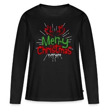 Merry Christmas Christmas Present Reindeer Moose - Women's Premium Organic Long Sleeve Shirt - black - Front - Julia (174cm)