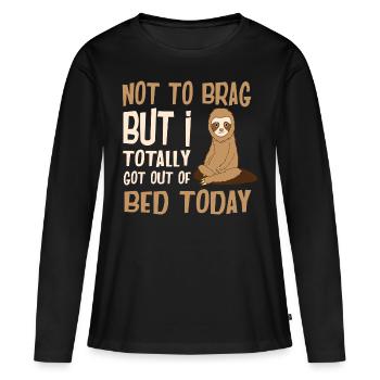 funny animals sloth - Women's Premium Organic Long Sleeve Shirt - black - Front - Julia (174cm)