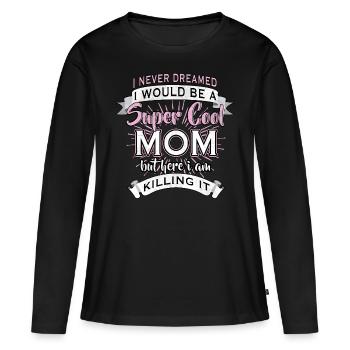 Beste Mutter Mama - Frauen Premium Bio Langarmshirt - Schwarz - Vorne - Julia (174cm)
