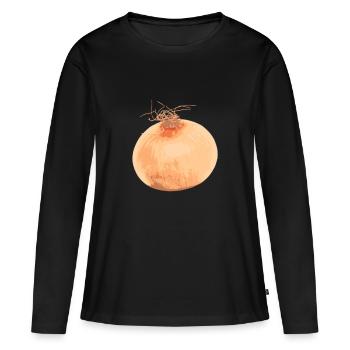 oignon - T-shirt manches longues Premium bio Femme - noir - Devant - Julia (174cm)