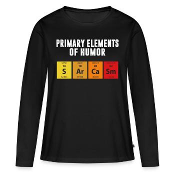 Tableau périodique des chimistes - T-shirt manches longues Premium bio Femme - noir - Devant - Julia (174cm)