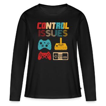 Retrogaming Gamer Gaming - T-shirt manches longues Premium bio Femme - noir - Devant - Julia (174cm)
