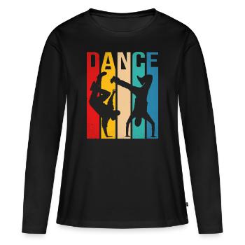 Danseuse Rétro Danse Breakdance Bboy Breakdancer - T-shirt manches longues Premium bio Femme - noir - Devant - Julia (174cm)