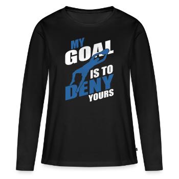 Gardien de but footballeur gardien de but - T-shirt manches longues Premium bio Femme - noir - Devant - Julia (174cm)