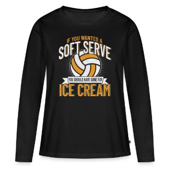Set de volley-ball équipe de volley-ball volley-ball - T-shirt manches longues Premium bio Femme - noir - Devant - Julia (174cm)