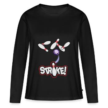 Bowling Strike - T-shirt manches longues Premium bio Femme - noir - Devant - Julia (174cm)