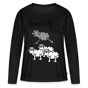 jumping sheep - T-shirt manches longues Premium bio Femme - noir - Devant - Julia (174cm)