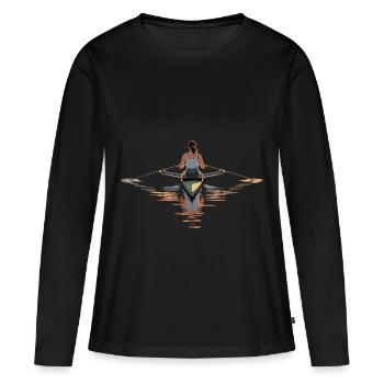 Girl Rowing Solo - Women's Premium Organic Long Sleeve Shirt - black - Front - Julia (174cm)