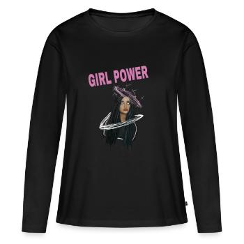 Gerda Biel girl power merch - Women's Premium Organic Long Sleeve Shirt - black - Front - Julia (174cm)