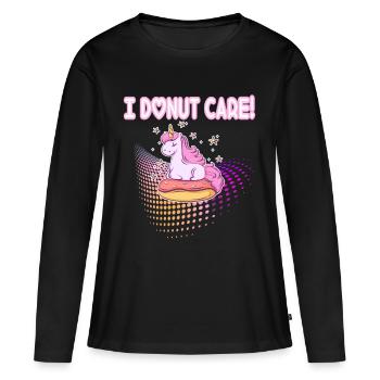 Je Donut licorne soins Donut - T-shirt manches longues Premium bio Femme - noir - Devant - Julia (174cm)