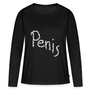 Pénis orné - T-shirt manches longues Premium bio Femme - noir - Devant - Julia (174cm)