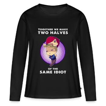 Le même idiot - T-shirt manches longues Premium bio Femme - noir - Devant - Julia (174cm)