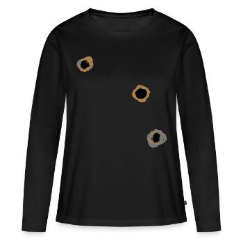 Impacts de balle Conception comme vecteur - T-shirt manches longues Premium bio Femme - noir - Devant - Julia (174cm)
