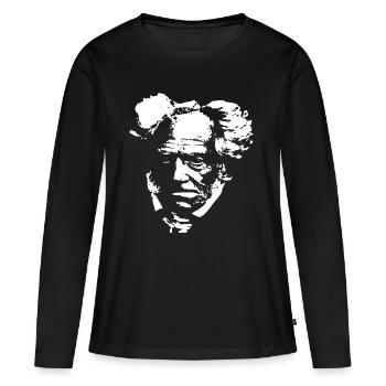 Arthur Schopenhauer - Frauen Premium Bio Langarmshirt - Schwarz - Vorne - Julia (174cm)