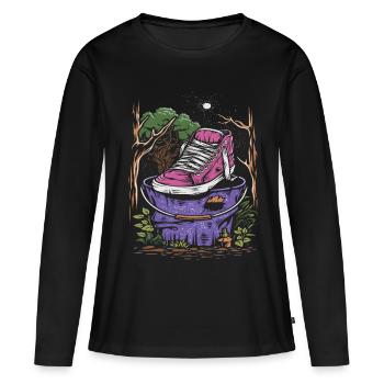 Chaussures - T-shirt manches longues Premium bio Femme - noir - Devant - Julia (174cm)