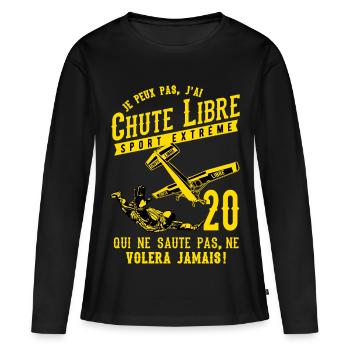Chute Libre Sport Extrême 2020 - T-shirt manches longues Premium bio Femme - noir - Devant - Julia (174cm)