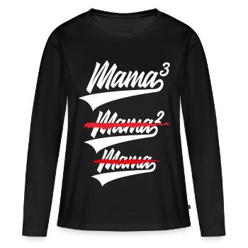 MAMA HIGH 3 KIDS TRIPLETS - Women's Premium Organic Long Sleeve Shirt - black - Front - Julia (174cm)
